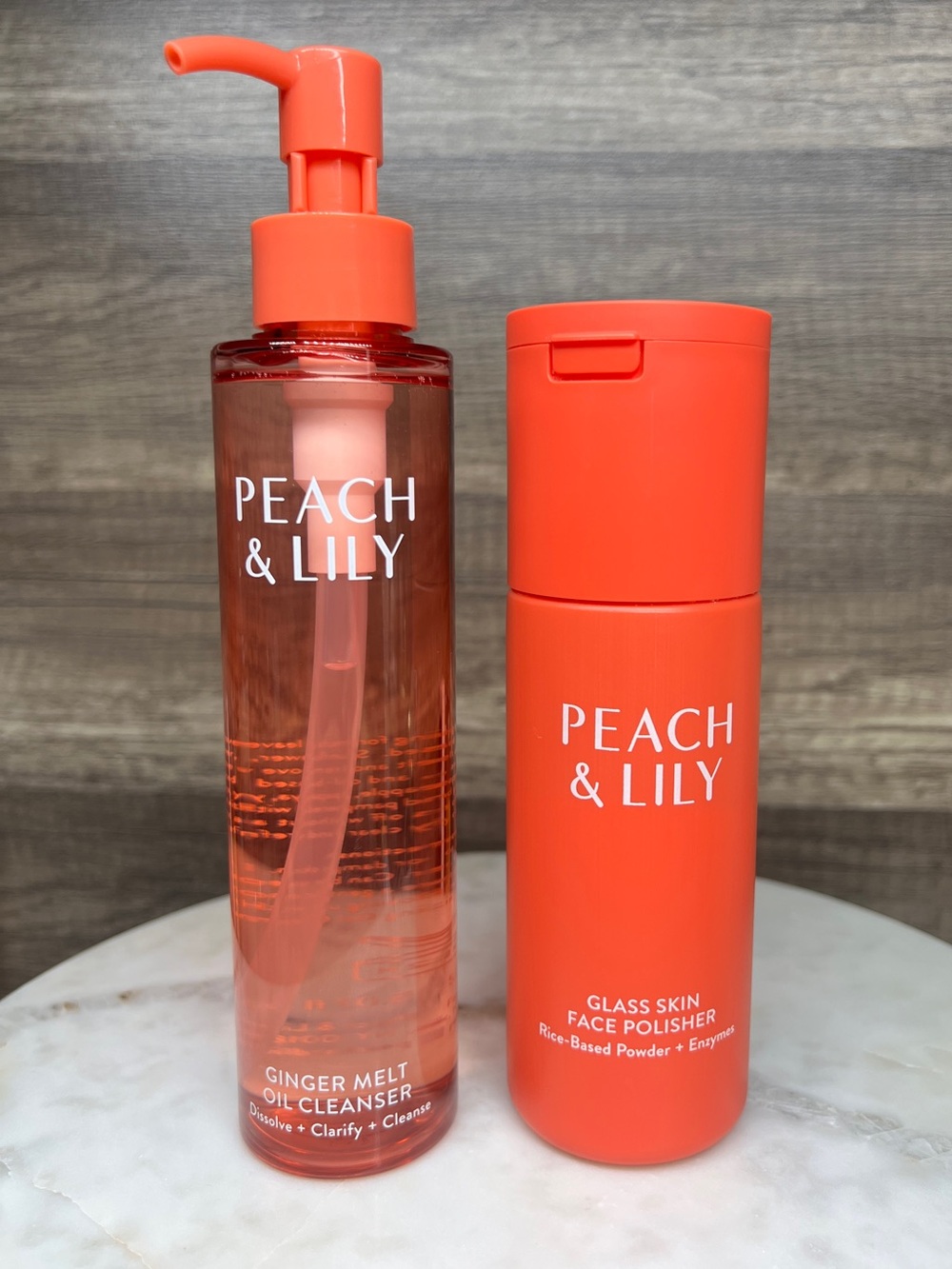 PEACH & LILY Ginger Melt Oil Cleanser & PEACH & LILY Glass Skin Face Polisher